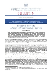 Directions of the Debate on Reform of EU Institutions in the Next Term
