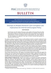 Attempts to Weaken Romania’s Anti-Corruption Law: Implications for Internal and European Policy