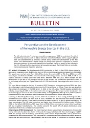 Perspectives on the Development of Renewable Energy Sources in the U.S. Cover Image