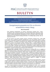 Zaangażowanie gospodarcze Chin na Ukrainie w kontekście relacji z Rosją