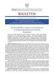 50-lecie ASEAN-u: szansa na nowe otwarcie w relacjach gospodarczych z Polską