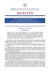 Unijne deklaracje jubileuszowe z Berlina (2007) i Rzymu (2017): porównanie i wnioski