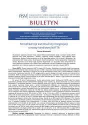 Konsekwencje ewentualnej renegocjacji umowy handlowej NAFTA