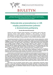 Holenderskie przewodnictwo w UE: między poszukiwaniem jedności a skutecznością polityczną