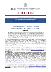 “Coronapresidency”: German Priorities for the Presidency of the Council of the EU