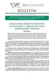 Ostatnia prosta wyborów prezydenckich we Francji 2017 r.: wyzwania dla „frontu republikańskiego” Hollande’a