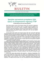 Specjalne uprawnienia prezydenta USA: szansa na przyspieszenie negocjacji TTIP