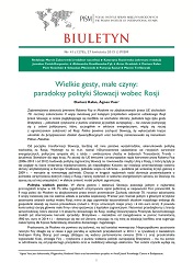 Wielkie gesty, małe czyny: paradoksy polityki Słowacji wobec Rosji