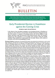 Early Presidential Election in Kazakhstan against the Coming Crisis Cover Image