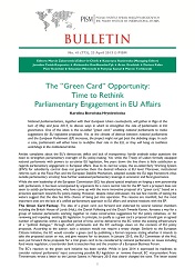 The “Green Card” Opportunity: Time to Rethink Parliamentary Engagement in EU Affairs