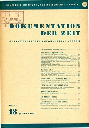 Documentation of Time 1951 / 13 Cover Image