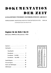 DOCUMENTATION OF TIME 1951 / 24 – Index for the Issues 001 (1949) to 024 (1951) Cover Image