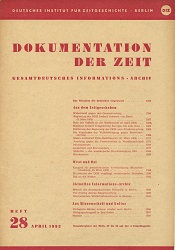 Documentation of Time 1952 / 28 Cover Image