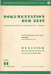 DOKUMENTATION DER ZEIT 1952 / 36 – Register für die Hefte 025 bis 036 (1952)