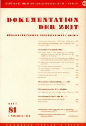 Dokumentation der Zeit 1954 / 81