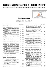 DOCUMENTATION OF TIME 1954 / 84 – Index for Issues 061 to 084 (1954)