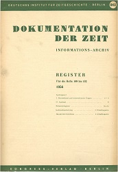 DOKUMENTATION DER ZEIT 1956 / 132 – Register für die Hefte 109 bis 132 (1956)