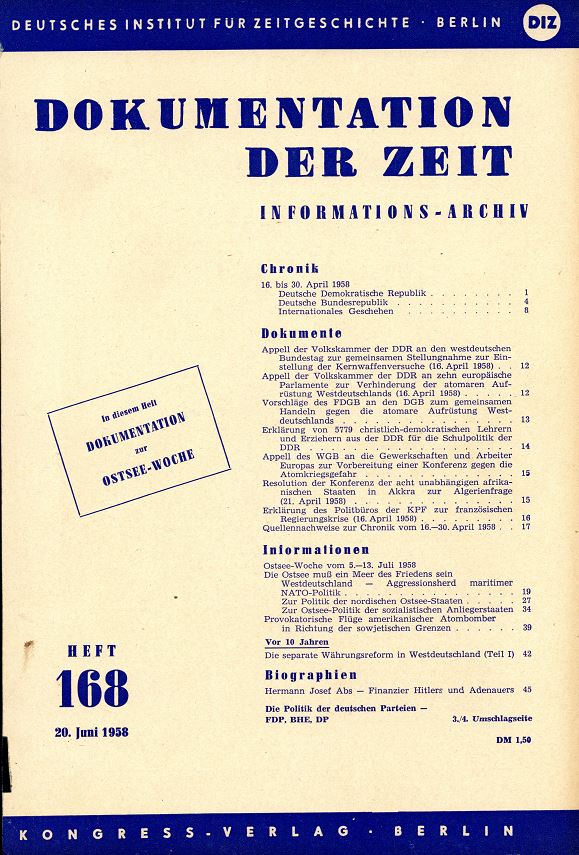 Documentation of Time 1958 / 168