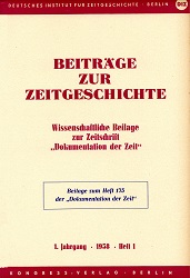 Dokumentation der Zeit 1958/175 – Wissenschaftliche Beilage »Beiträge zur Zeitgeschichte 1«