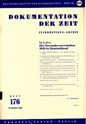 Documentation of Time 1958/176 – The 1918 November-Revolution in Germany Cover Image