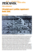 Olympic Sports and Politics: Yugoslavs and Berlin 1936