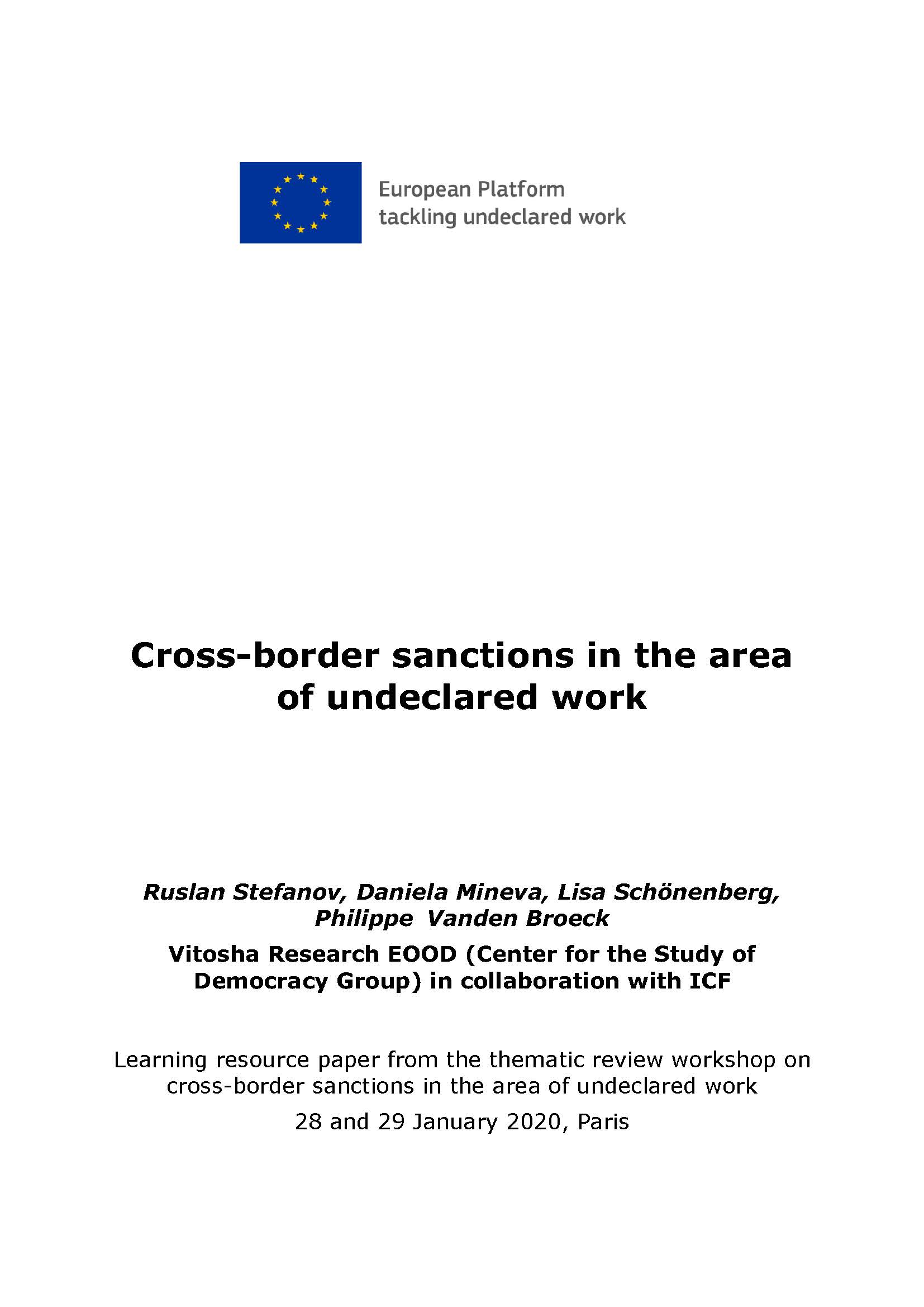 Cross-border sanctions in the area of undeclared work Cover Image