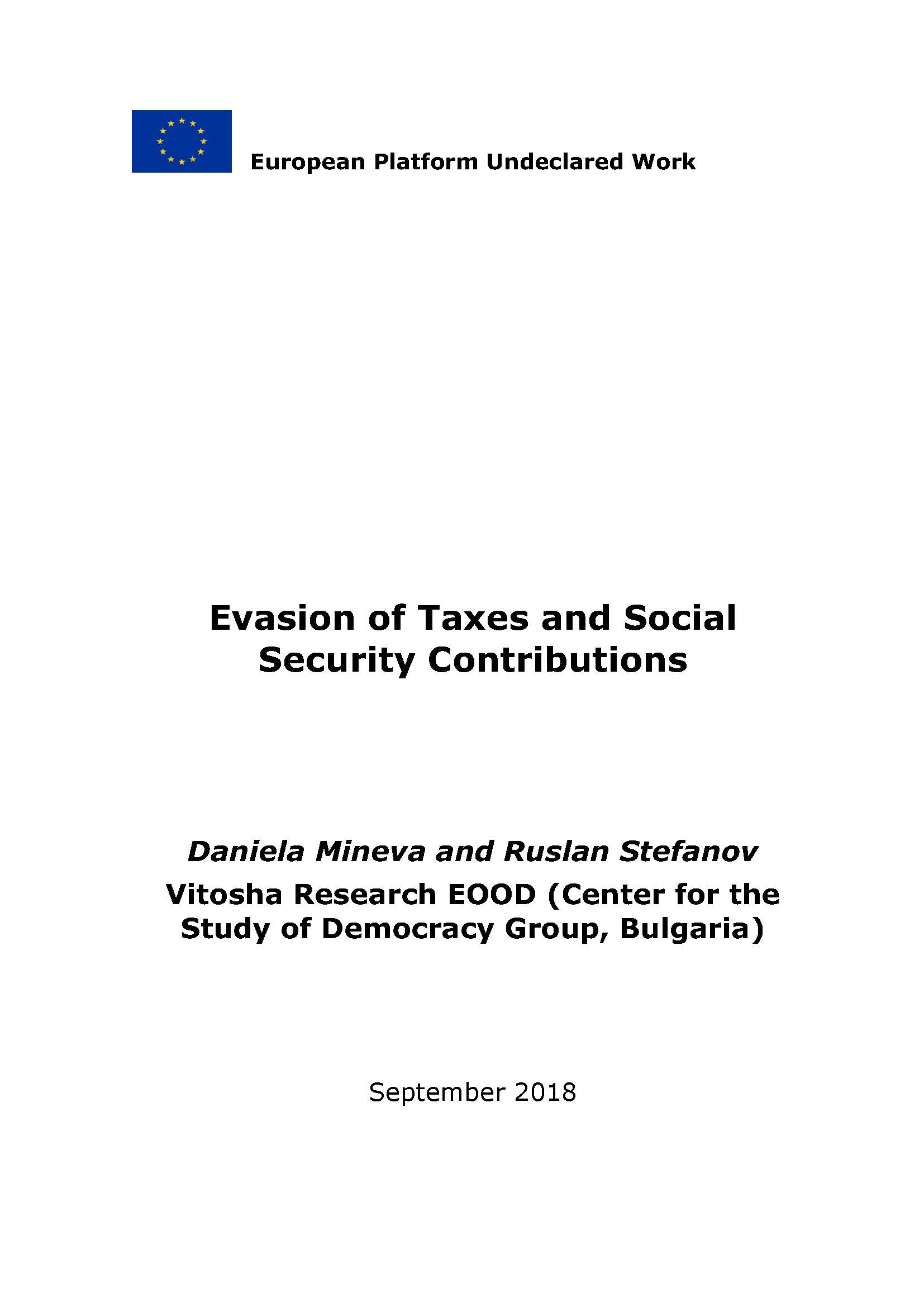 Evasion of Taxes and Social Security Contributions