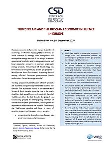 CSD Policy Brief No. 94: TurkStream and the Russian Economic Influence in Europe Cover Image