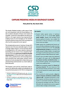 CSD Policy Brief No. 98: Capture Proofing Media in Southeast Europe Cover Image