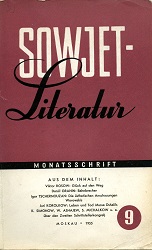 SOVIET-Literature. Issue 1955-09 Cover Image