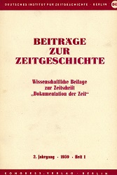 Dokumentation der Zeit 1959 / 187 – Wissenschaftliche Beilage »Beiträge zur Zeitgeschichte (1)«