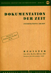 Dokumentation der Zeit 1959 – Register für die Hefte 181 bis 204