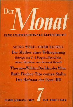 THE MONTH. Year I, 1949, Issue 007 Cover Image
