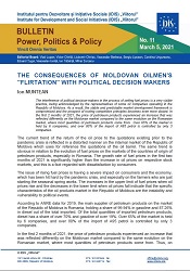 The consequences of Moldovan oilmen's 