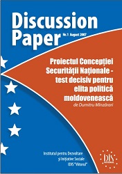 Proiectul Concepţiei Securităţii Naţionale - Test decisiv pentru Elita Politică Moldovenească