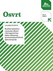 Quality of Indictments and Verdicts in Bosnia and Herzegovina, as a Feature of Efficient Processing of Corruption-Related Cases Cover Image