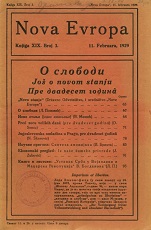 KOMPLETNO IZDANJE KNJIGA XIX. BROJ 3., 1929