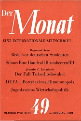 DER MONAT. 05. Jahrgang 1952 Nummer 49