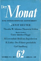 THE MONTH. Year VI 1953 Issue 62 Cover Image