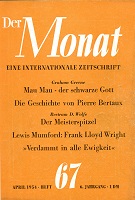 THE MONTH. Year VI 1954 Issue 67 Cover Image