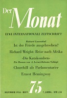 THE MONTH. Year VII 1954 Issue 75 Cover Image