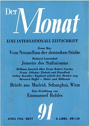 THE MONTH. Year VIII 1956 Issue 91 Cover Image