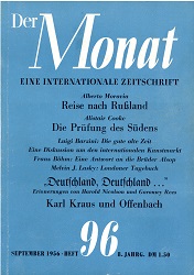 DER MONAT. 08. Jahrgang 1956 Nummer 96 Cover Image