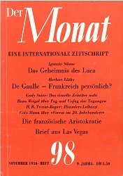 DER MONAT. 09. Jahrgang 1956 Nummer 98 Cover Image