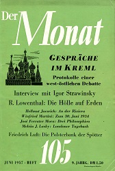 THE MONTH. Year IX 1957 Issue 105 Cover Image