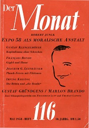 DER MONAT. 10. Jahrgang 1958, Nummer 116