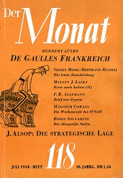 DER MONAT. 10. Jahrgang 1958, Nummer 118