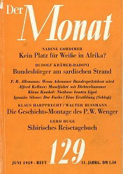 DER MONAT. 11. Jahrgang 1959, Nummer 129 Cover Image