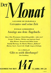 DER MONAT. 13. Jahrgang 1960, Nummer 147