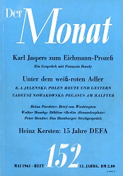 DER MONAT. 13. Jahrgang 1961, Nummer 152